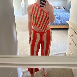 Free People Women's Red Joan Fauxchet Set